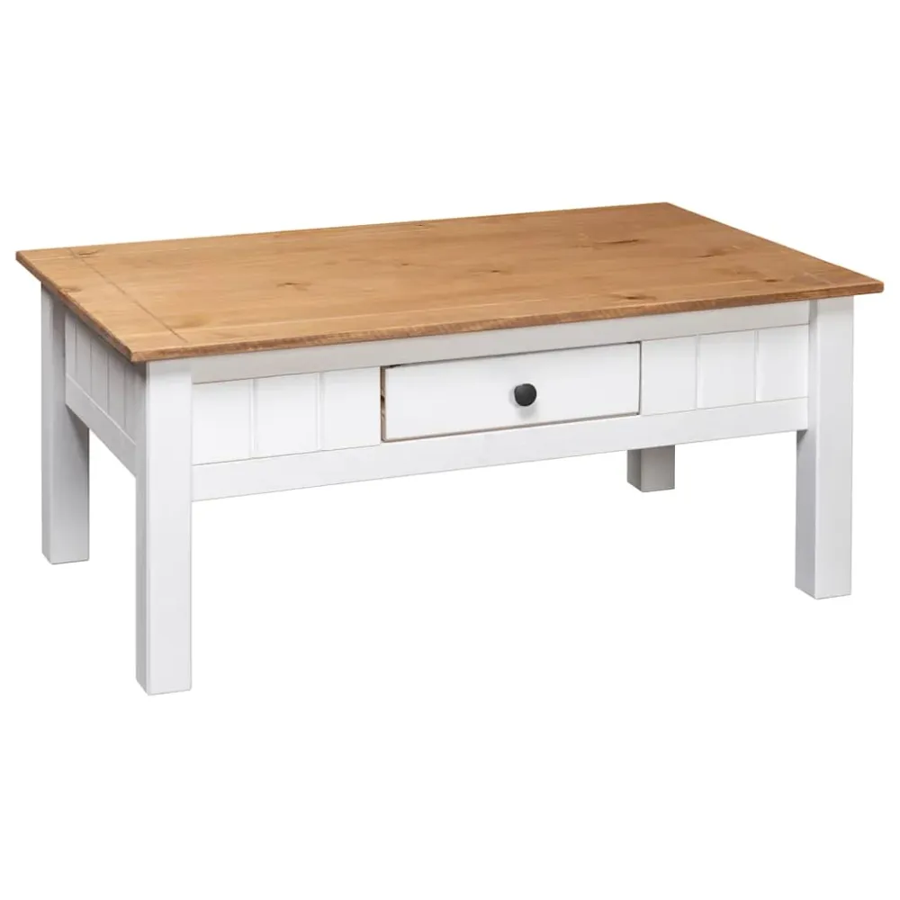 Table basse de salon avec tiroir design traditionnel 100 x 60 x 45 cm bois de pin massif DEC037802