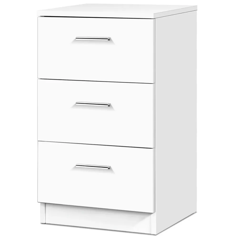 Table de chevet à 3 tiroirs de rangement caisson de rangement support d’imprimante en MDF 35 x 38 x 67 cm blanc 20_0006029