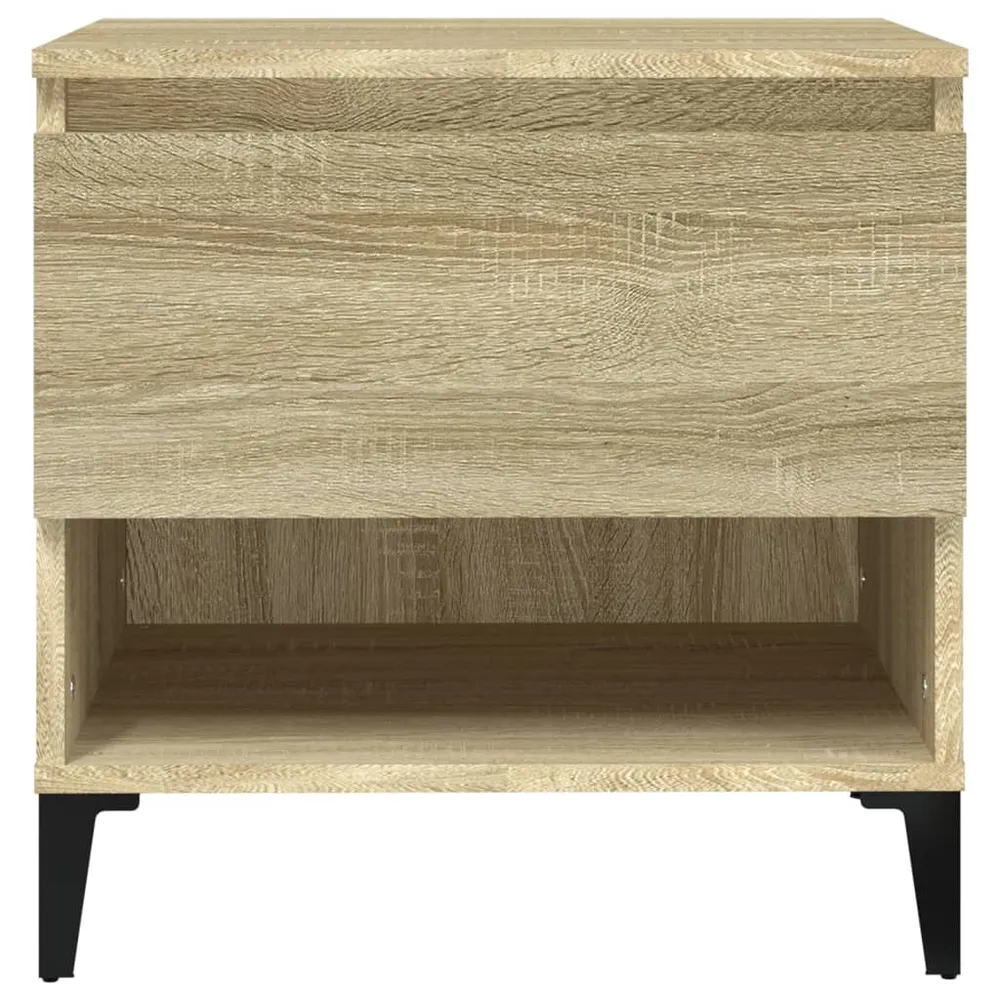 Table d'appoint bout de canapé console avec tiroir 50 x 46 x 50 cm bois d'ingénierie couleur chêne DEC032422