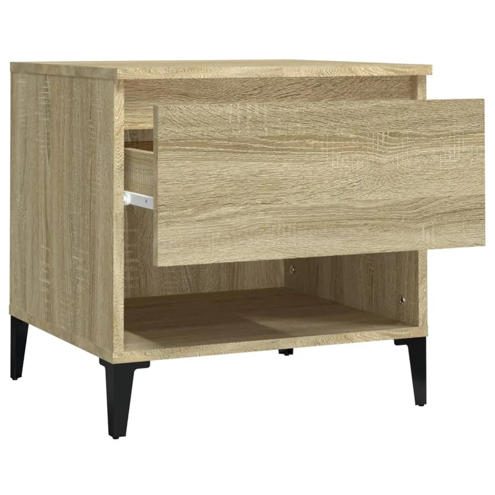 Table d'appoint bout de canapé console avec tiroir 50 x 46 x 50 cm bois d'ingénierie couleur chêne DEC032422