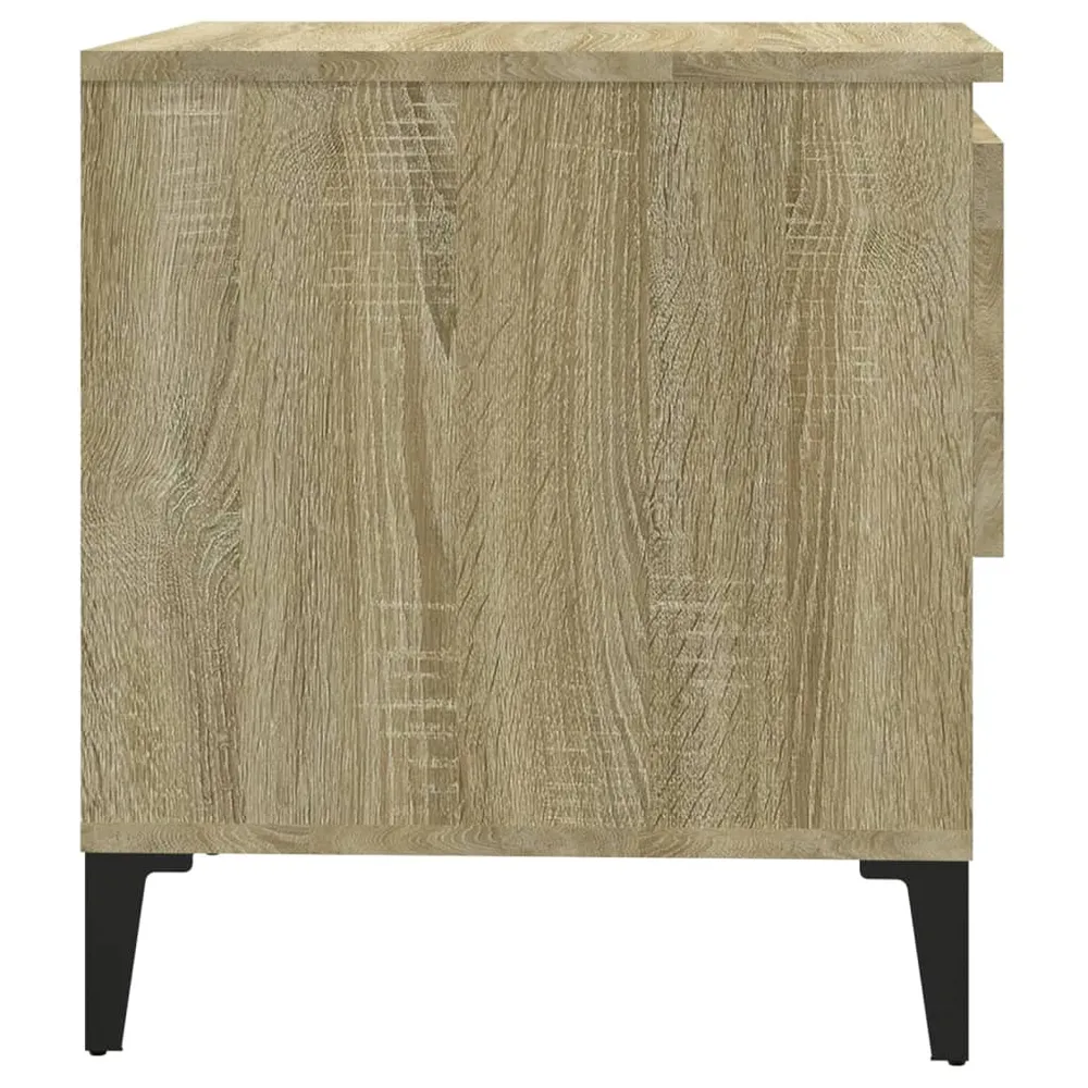 Table d'appoint bout de canapé console avec tiroir 50 x 46 x 50 cm bois d'ingénierie couleur chêne DEC032422