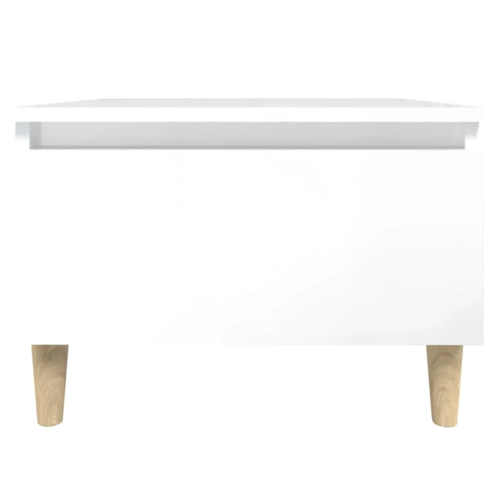 Table d'appoint meuble de salon bout de canapé avec tiroir 50 x 46 x 35 cm bois d'ingénierie blanc brilliant DEC032367