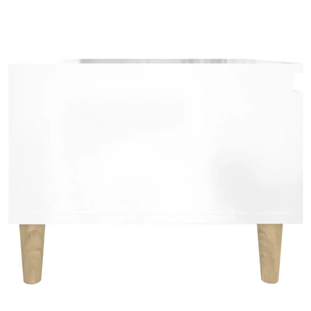 Table d'appoint meuble de salon bout de canapé avec tiroir 50 x 46 x 35 cm bois d'ingénierie blanc brilliant DEC032367