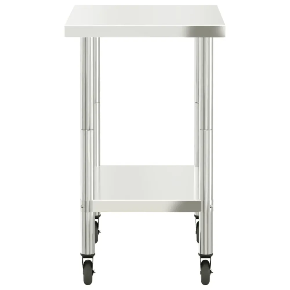 Table de travail de cuisine professionnelle avec roues 82,5 x 55 x 85 cm acier inoxydable 02_0045417