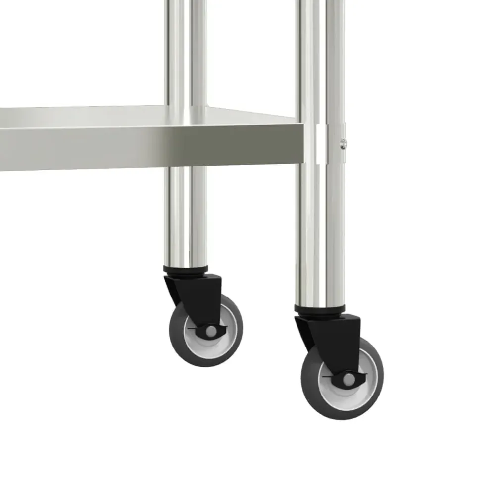 Table de travail de cuisine professionnelle avec roues 82,5 x 55 x 85 cm acier inoxydable 02_0045417