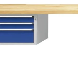 Établi combiné ANKE; 1500x700 mm; RAL 7035/5010; Élément bas gauche 660x615x420 mm 3 tiroirs 90 90 180 mm obtenir à bas prix