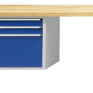 Établi combiné ANKE; 1500x700 mm; RAL 7035/5010; Élément bas gauche 660x615x600 mm 3 tiroirs 90 90 360 mm magasiner à bas...
