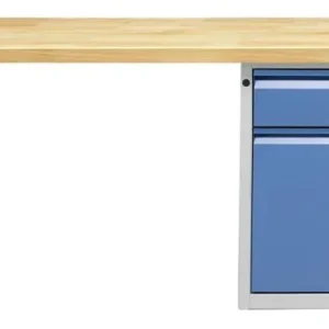 Établi combiné ANKE; 2000x700 mm; RAL 7035/5012; Armoire de socle droite 625x640x800 mm 1 tiroir 170 mm; 1 porte 510 mm se...