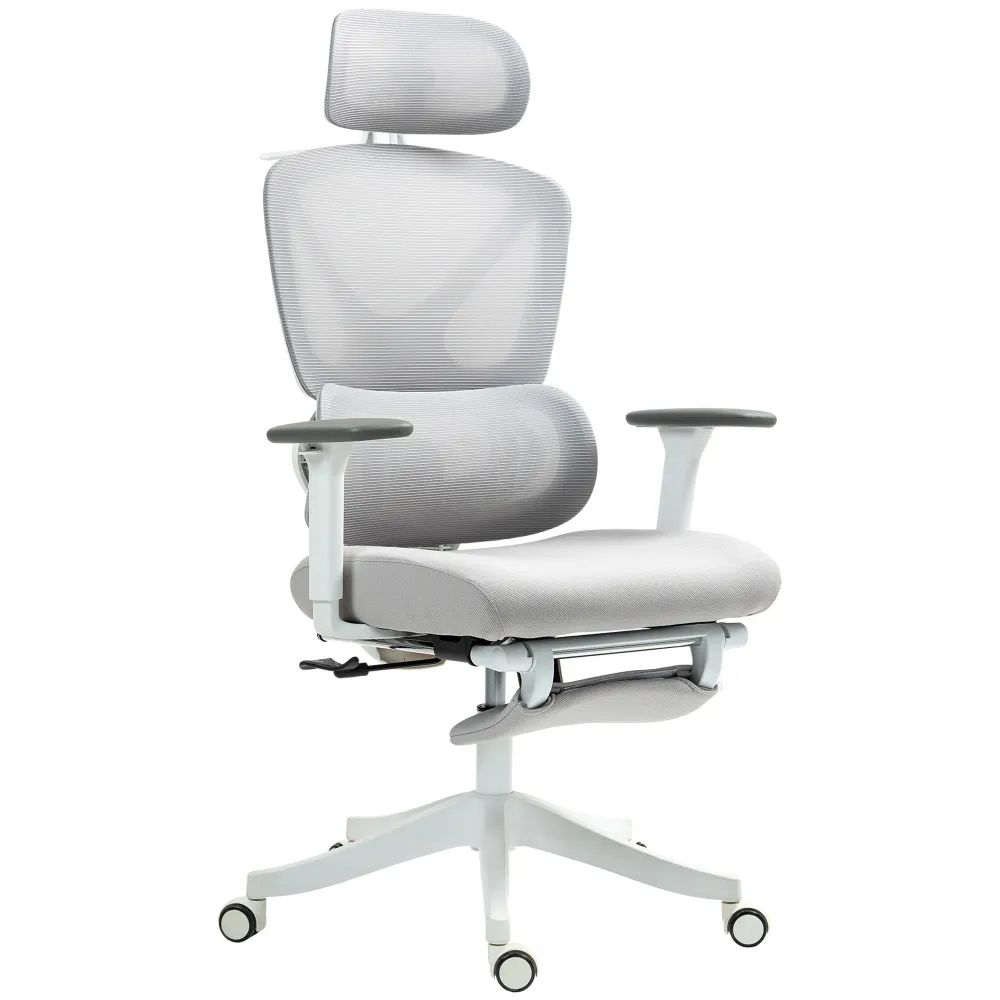Chaise bureau fauteuil de bureau - hauteur réglable, dossier inclinable, accoudoirs 3D, appui-tête rotatif, soutien lombai...