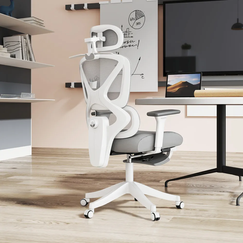 Chaise bureau fauteuil de bureau - hauteur réglable, dossier inclinable, accoudoirs 3D, appui-tête rotatif, soutien lombai...