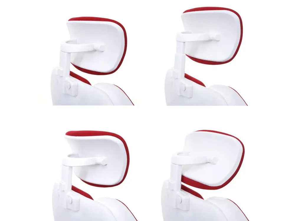 Chaise de bureau HWC-F12, chaise pivotante, tissu + similicuir - rouge/blanc