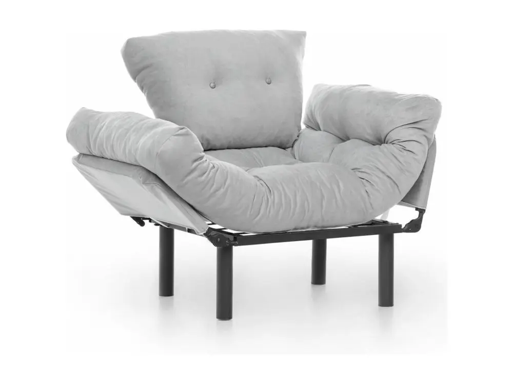 Fauteuil avec accoudoirs mobiles Tresa Velours Gris évident