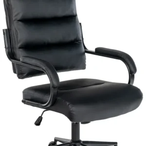 Fauteuil de bureau avec appuie-tête pivotante réglable en hauteur accoudoirs similicuir noir cadre métal 10_0006912