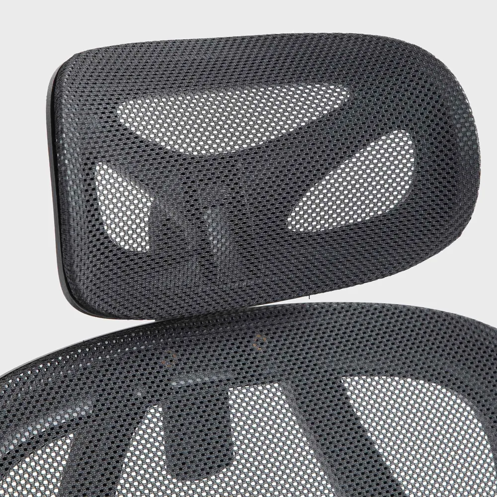 Fauteuil de bureau ergonomique pivotant réglable mécanisme de bascule accoudoirs tissu et plastique noir 10_0006934