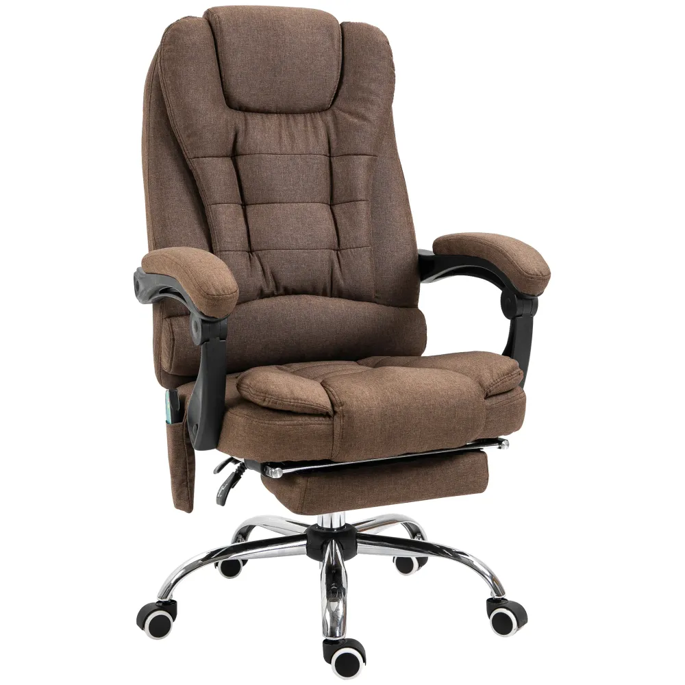 Fauteuil de bureau massant chauffant fauteuil bureau ergonomique hauteur réglable dossier inclinable repose-pied + coussin...