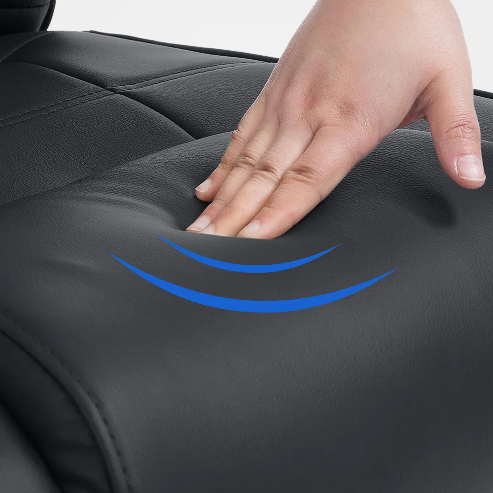 Fauteuil de bureau sans roulettes accoudoirs chaise visiteur charge maximale 180 kg en VINYLE noir cadre en métal BUR10715