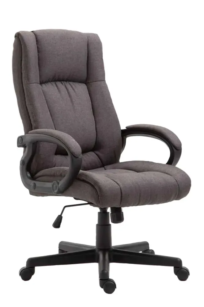 Fauteuil de bureau sur roulettes accoudoirs hauteur réglable en tissu gris ténébreux cadre plastique 10_0006935