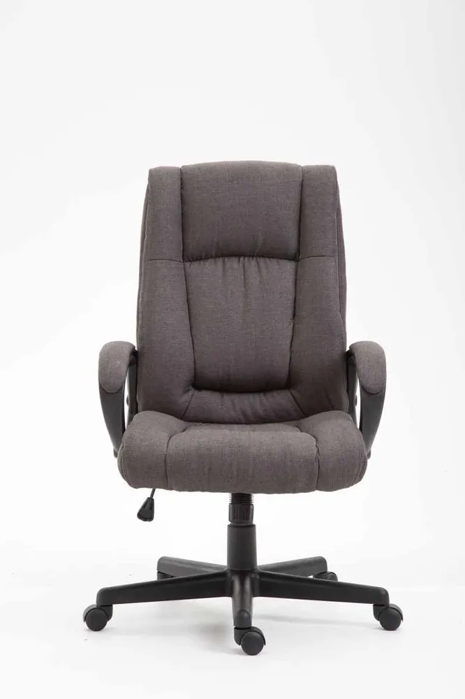 Fauteuil de bureau sur roulettes accoudoirs hauteur réglable en tissu gris ténébreux cadre plastique 10_0006935