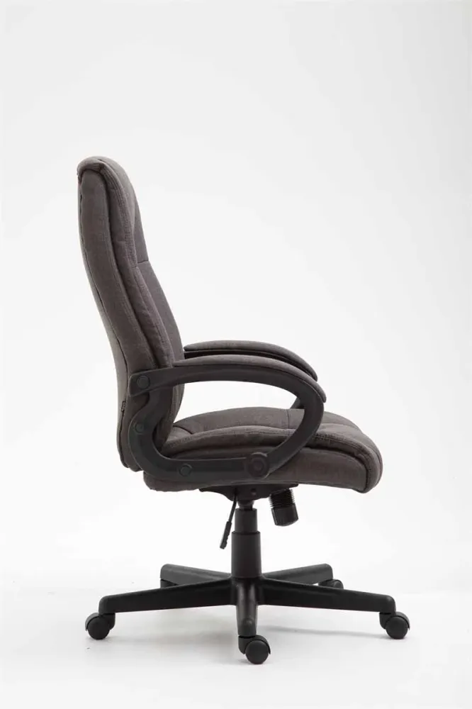 Fauteuil de bureau sur roulettes accoudoirs hauteur réglable en tissu gris ténébreux cadre plastique 10_0006935