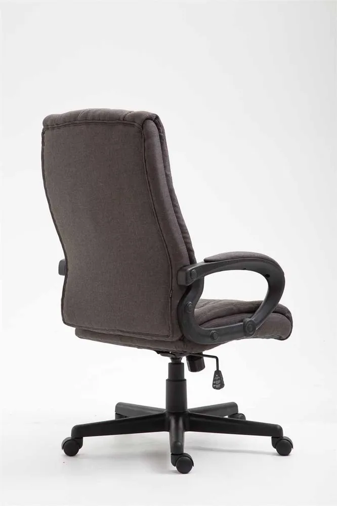 Fauteuil de bureau sur roulettes accoudoirs hauteur réglable en tissu gris ténébreux cadre plastique 10_0006935