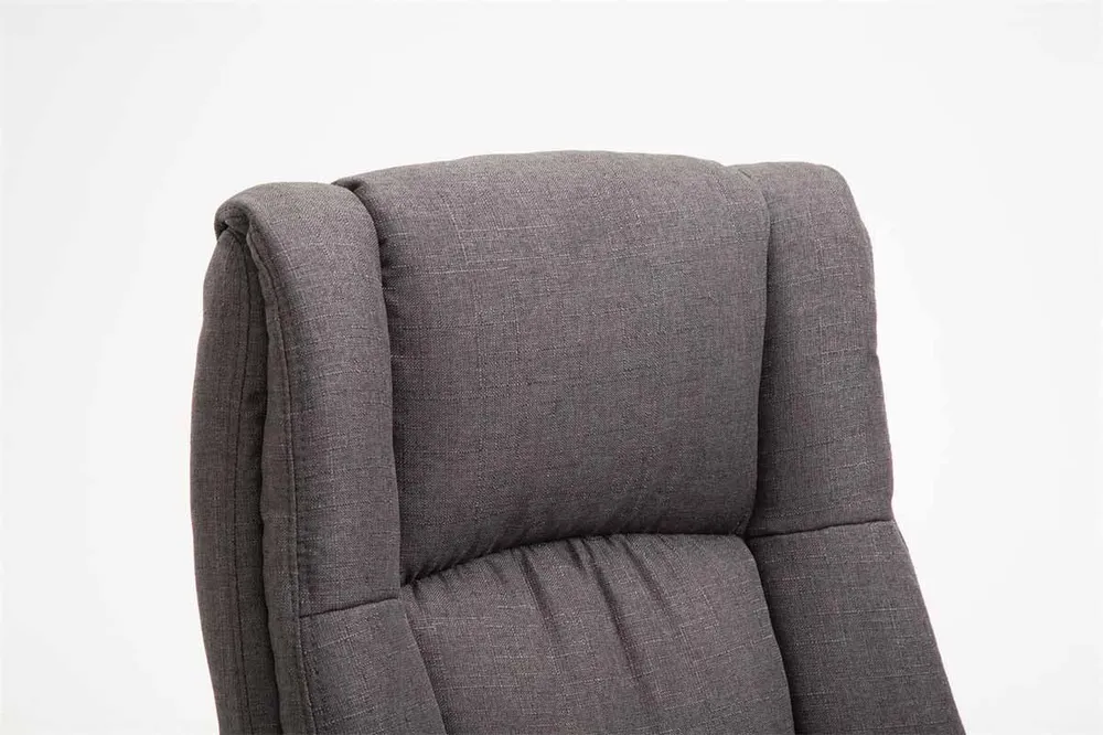 Fauteuil de bureau sur roulettes accoudoirs hauteur réglable en tissu gris ténébreux cadre plastique 10_0006935