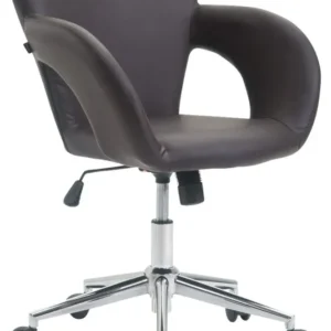 Fauteuil chaise de bureau en synthétique marron avec accoudoirs hauteur réglable BUR10344
