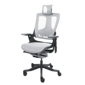 Protection de bord Chaise de bureau MERRYFAIR Adelaide, blanc-gris, piétement noir