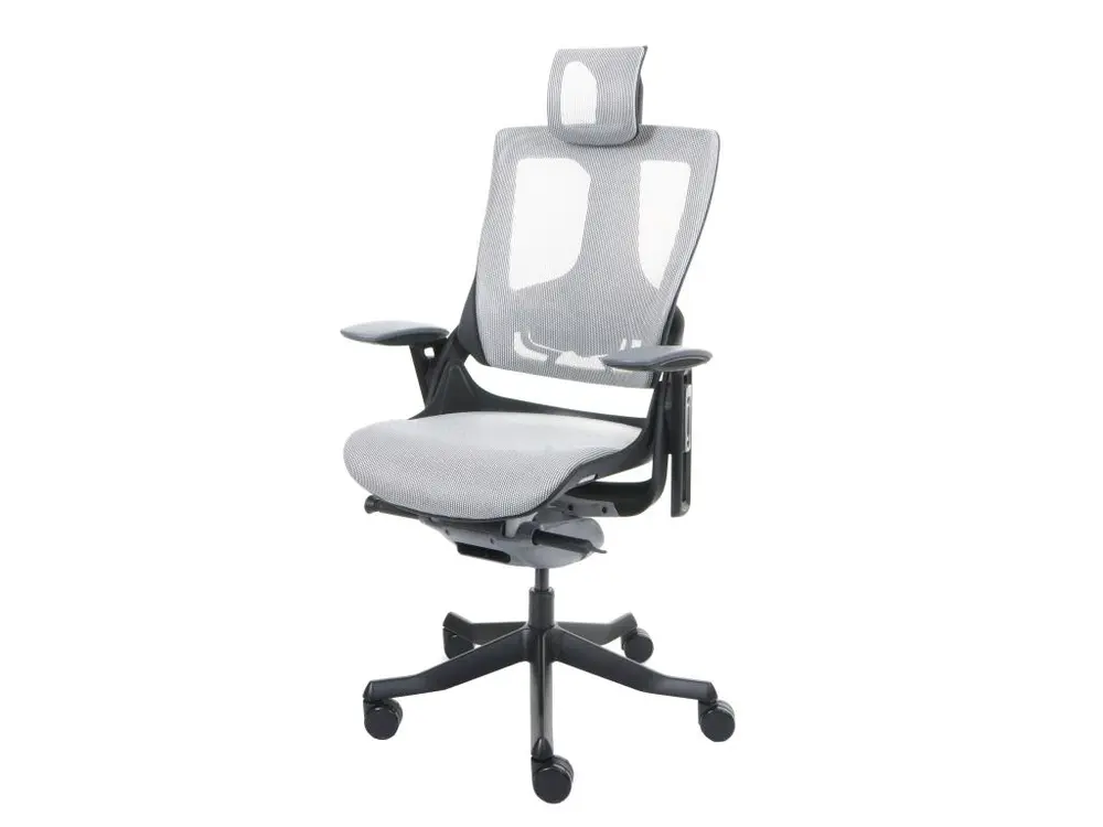 Protection de bord Chaise de bureau MERRYFAIR Adelaide, blanc-gris, piétement noir