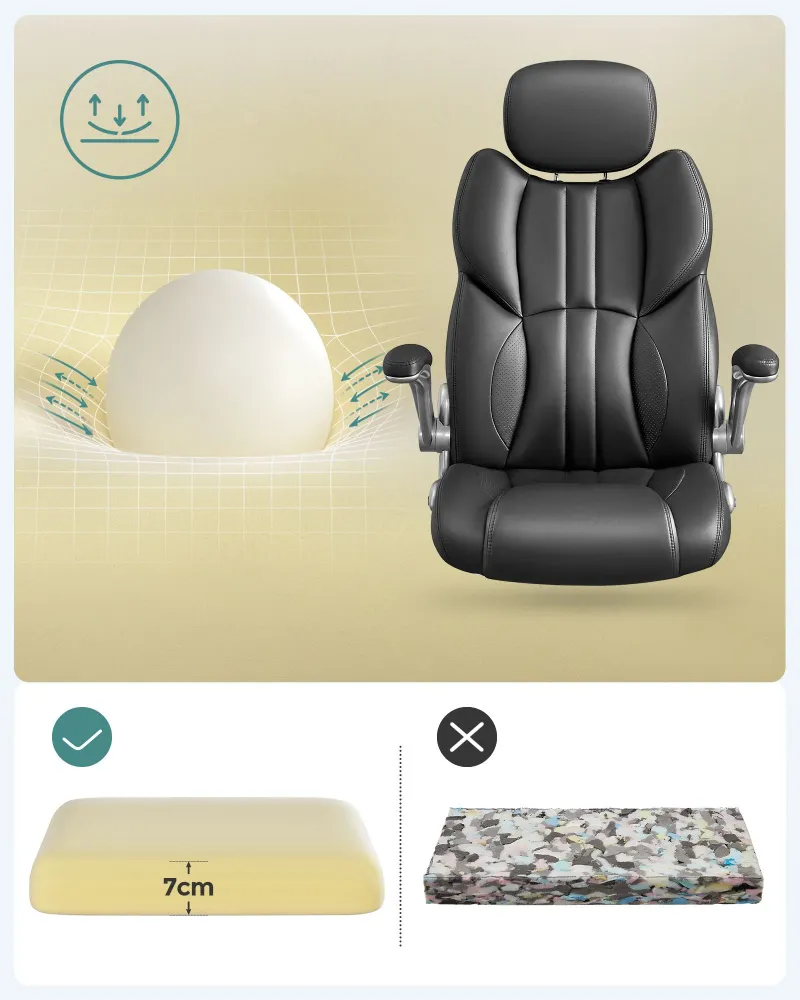 Siège de bureau pivotant fauteuil ergonomique avec accoudoirs pliables piètement en étoile en polyamide charge maximale 15...