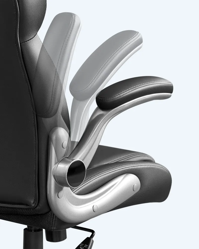 Siège de bureau pivotant fauteuil ergonomique avec accoudoirs pliables piètement en étoile en polyamide charge maximale 15...