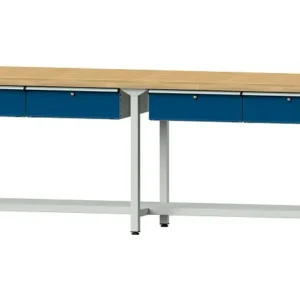 Bancs de travail ANKE table de travail exemple 95 2800 x 700 x 900 mm RAL 7035/5010 BMP 50 mm 400.435 se procurer à bas prix