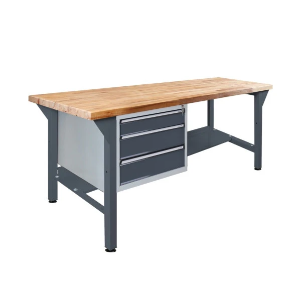 Etabli ADB avec caisson à tiroirs-3 tiroirs H850xL1500xP750mm RAL 7016 42684 obtenir à bas prix