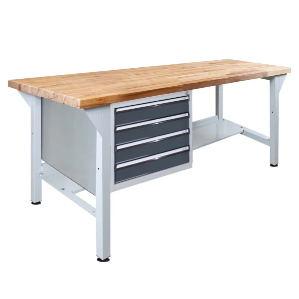 Etabli ADB avec caisson à tiroirs-4 tiroirs H850xL1500xP750mm RAL 7035 42672 se procurer à bas prix