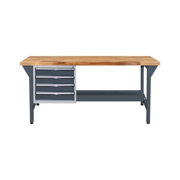 Etabli ADB avec caisson à tiroirs-4 tiroirs H850xL1500xP750mm RAL 7016 42686 choisir à bas prix