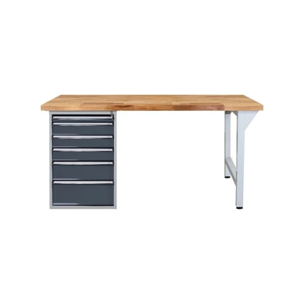 Etabli ADB avec caisson à tiroirs-6 tiroirs H850xL1500xP750mm RAL 7035 42674 magasiner à bas prix