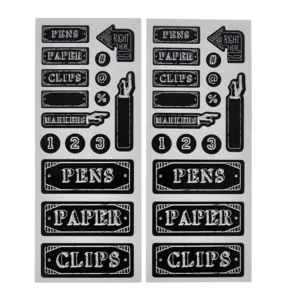 Stickers Ardoise "Bureau" 10x25cm Noir colle repositionnable