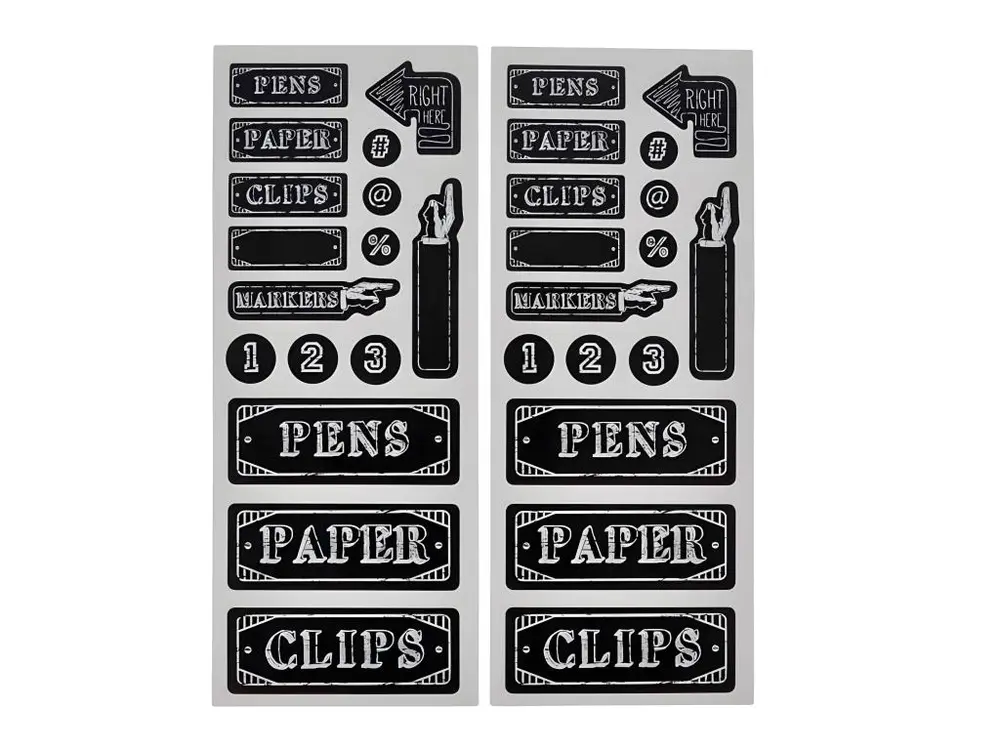 Stickers Ardoise "Bureau" 10x25cm Noir colle repositionnable