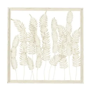 Décoration Murale en Métal "Plantes" 82cm Blanc