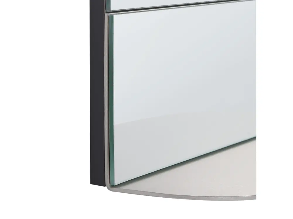 Miroir mural avec tablette en métal 40 x 60 cm argenté BRANNAY avec Pochette intérieure