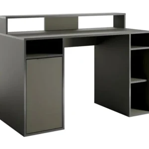 Bureau 1 Porte GRAPHIX - 125 cm - Graphite Gris - Collection GRAPHIX Montage Facile