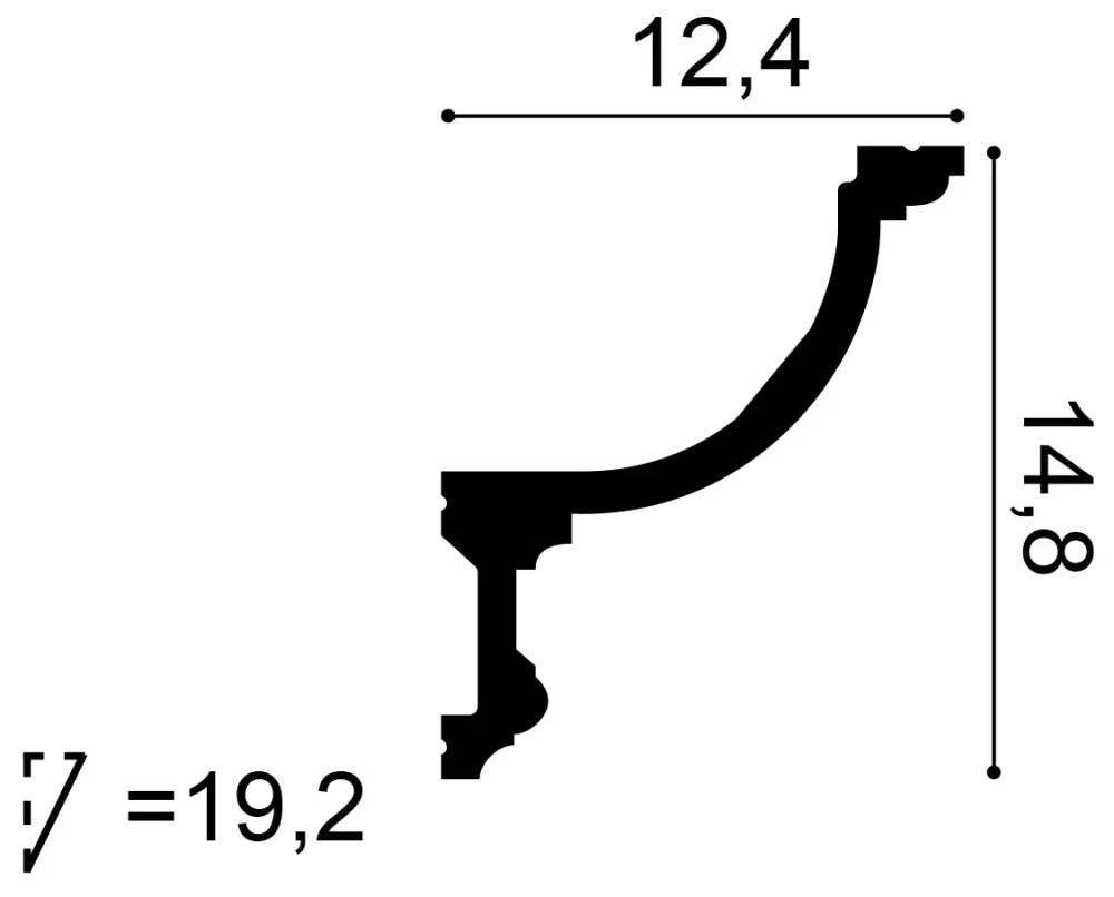 Flexible Stuckleiste C901F weiß | 124 x 148 x 2000 mm