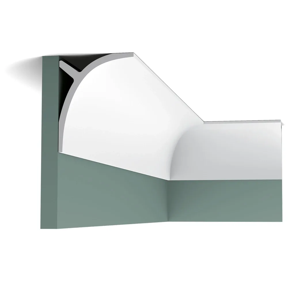 Stuckleiste C991 weiß | 140 x 110 x 2000 mm avec Focale Courte