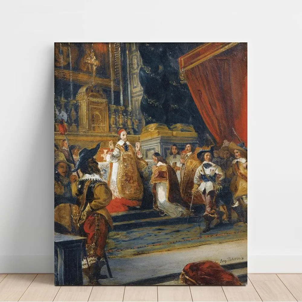 Tableau Le Cardinal de Richelieu Disant la Messe dans la Chapelle du Palais Royal - Eugène Delacroix | Reproduction