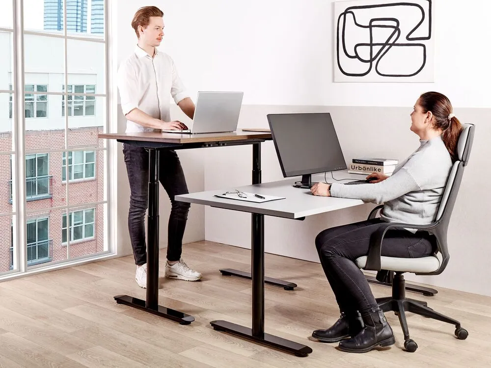 Verstelbaar bureau Elektrisch Lichtgrijs DESTINAS avec Support de Plafond