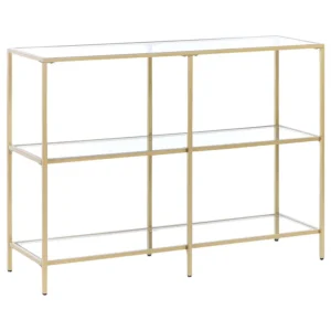 Bloc-notes mural Table console dorée avec plateau en verre ORETTA