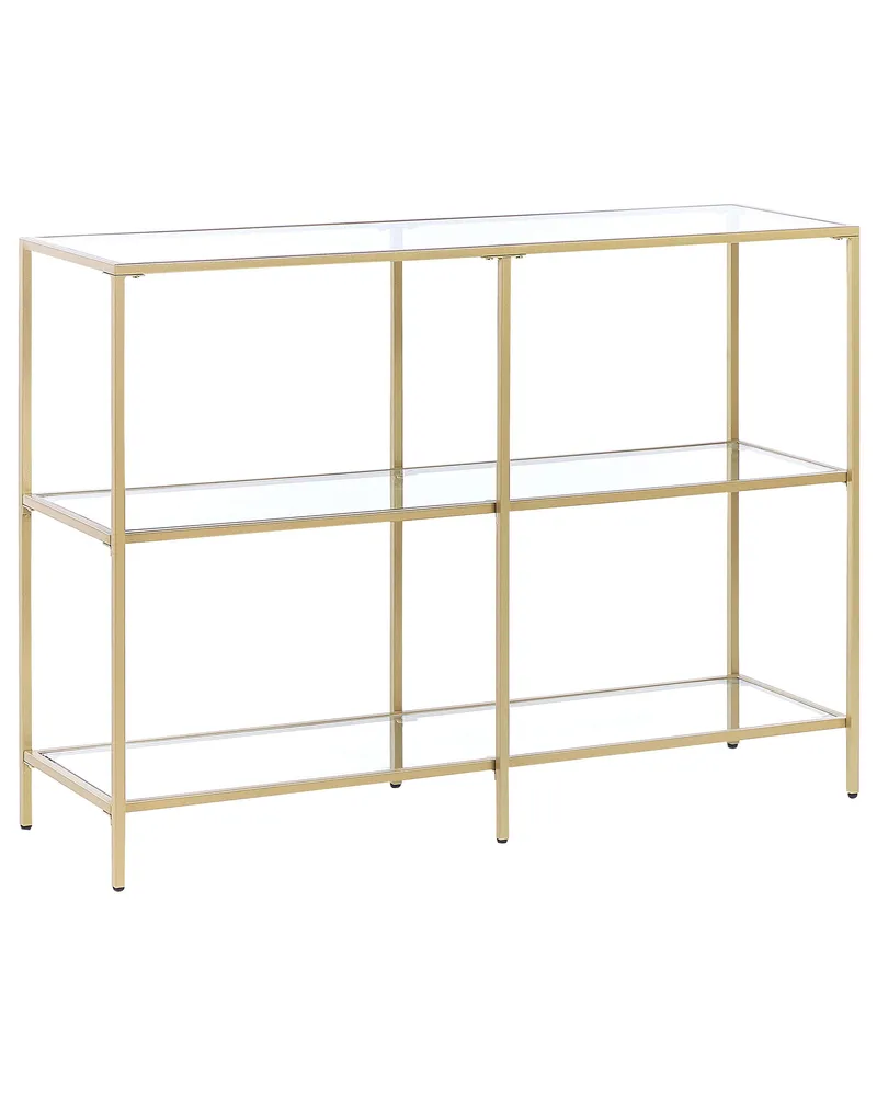 Bloc-notes mural Table console dorée avec plateau en verre ORETTA