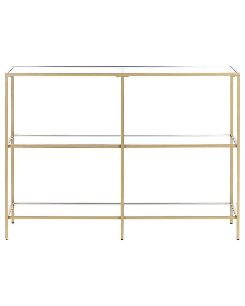 Bloc-notes mural Table console dorée avec plateau en verre ORETTA