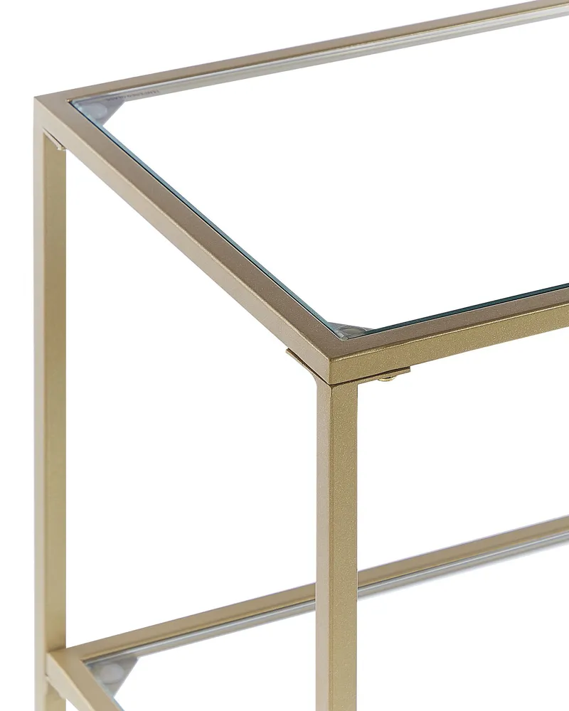 Bloc-notes mural Table console dorée avec plateau en verre ORETTA