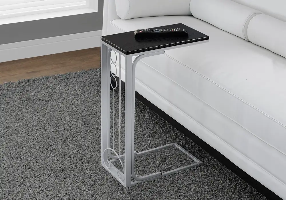 Bloc-notes mural Table D'Appoint - Plateau Noir / Acier Argent