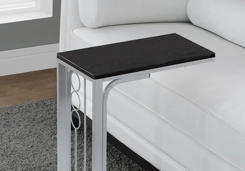 Bloc-notes mural Table D'Appoint - Plateau Noir / Acier Argent
